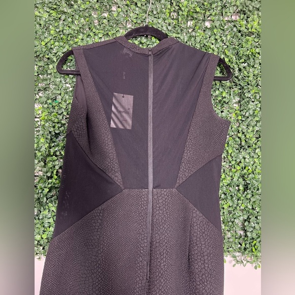 NWT Bardot Womens Black Croc Snake Textured Panel Sheer Cut Sheath Dress Size 8 - Picture 5 of 11